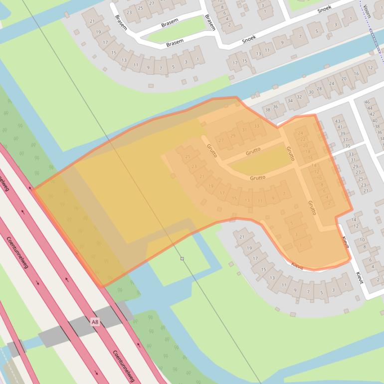 Kaart van postcodegebied 1511KW.