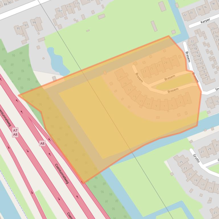 Kaart van postcodegebied 1511LB.