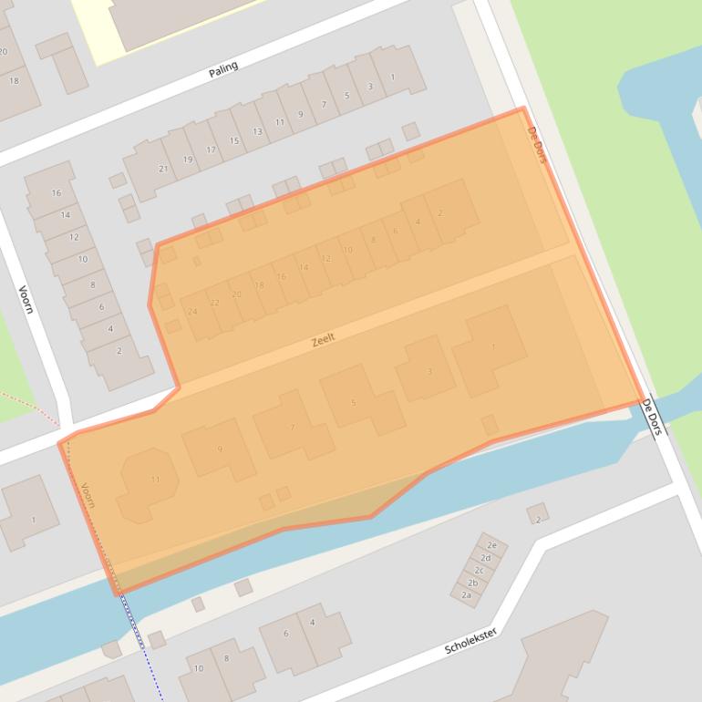 Kaart van postcodegebied 1511LL.