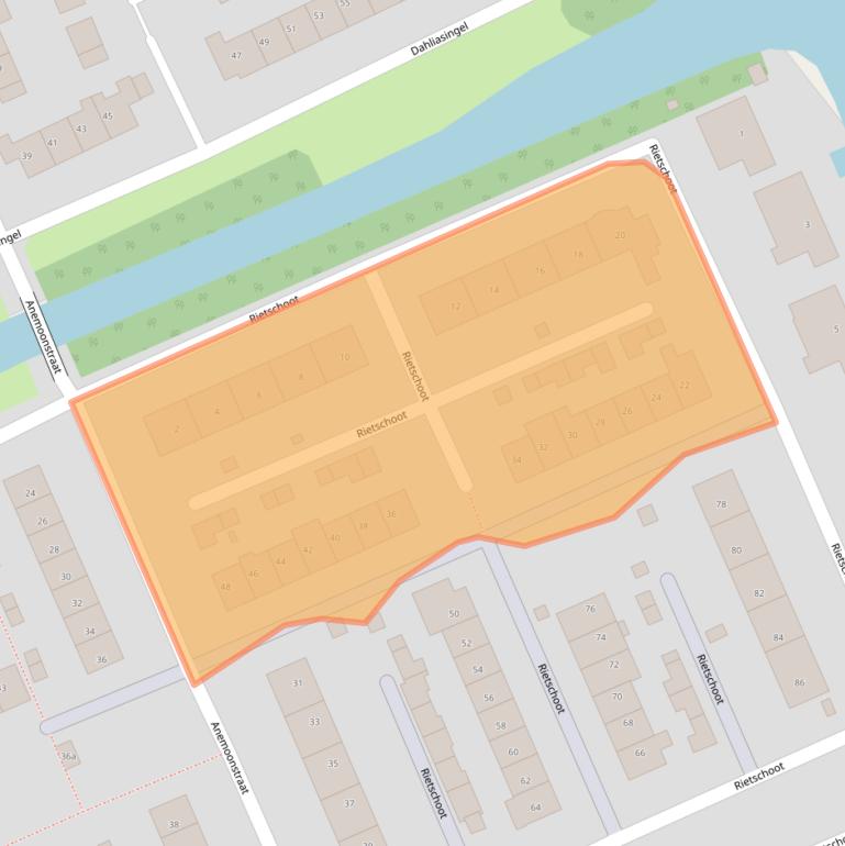 Kaart van postcodegebied 1511WK.