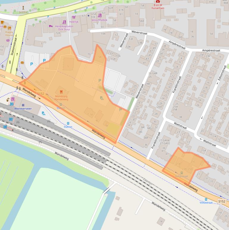 Kaart van postcodegebied 1521AA.