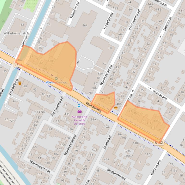 Kaart van postcodegebied 1521AC.