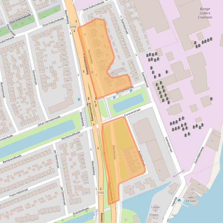 Kaart van postcodegebied 1521AE.