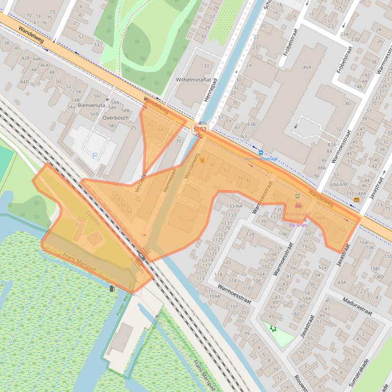 Kaart van postcodegebied 1521AJ.