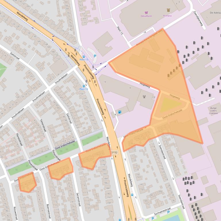 Kaart van postcodegebied 1521AR.