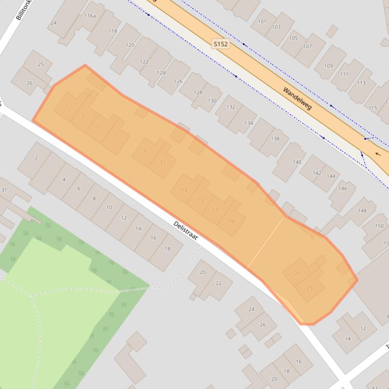 Kaart van postcodegebied 1521BG.