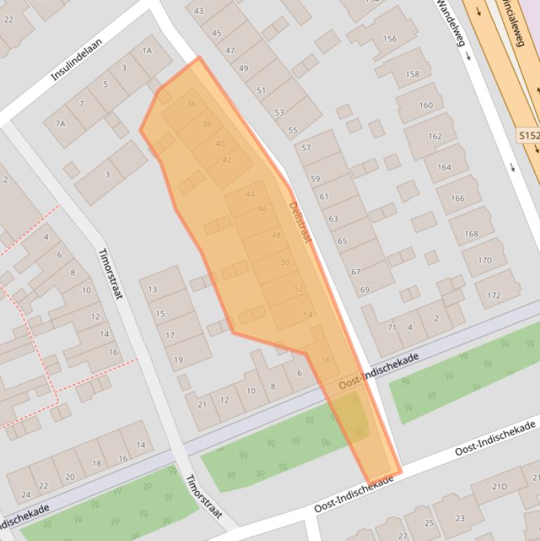 Kaart van postcodegebied 1521BK.