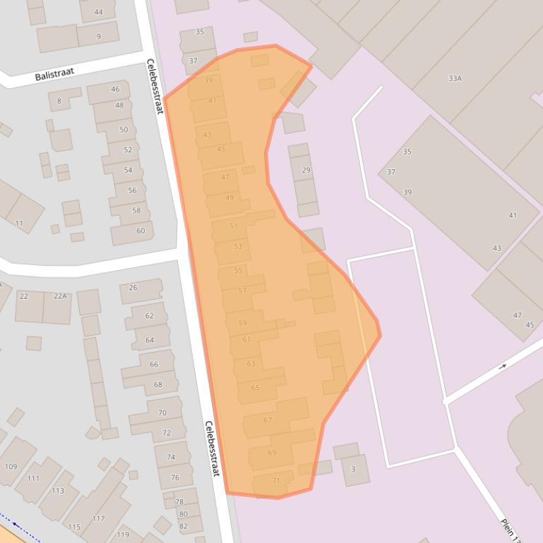 Kaart van postcodegebied 1521BS.