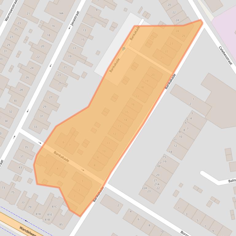 Kaart van postcodegebied 1521BW.