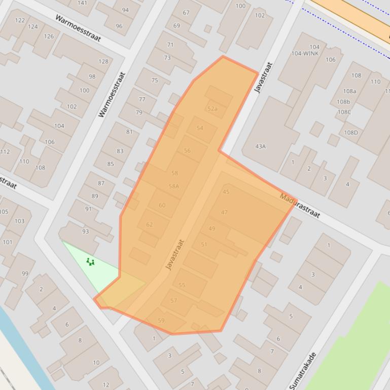 Kaart van postcodegebied 1521CG.