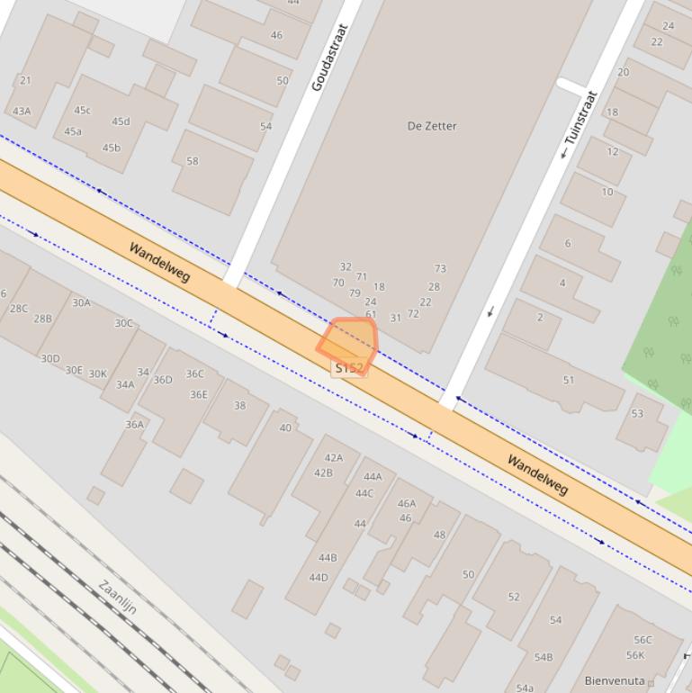 Kaart van postcodegebied 1521CT.