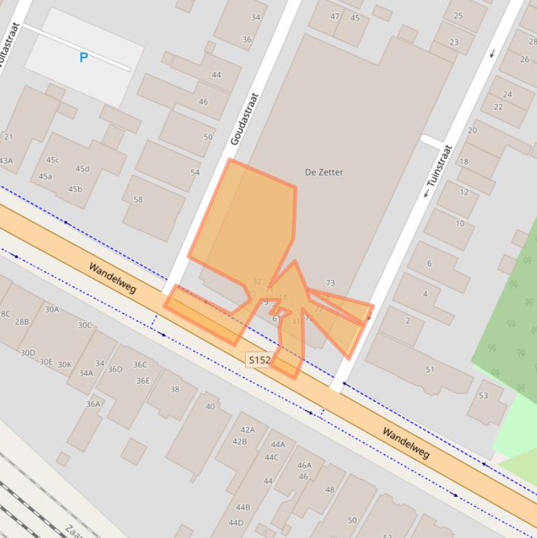 Kaart van postcodegebied 1521CV.