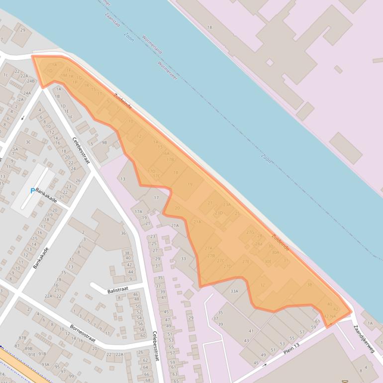 Kaart van postcodegebied 1521DA.