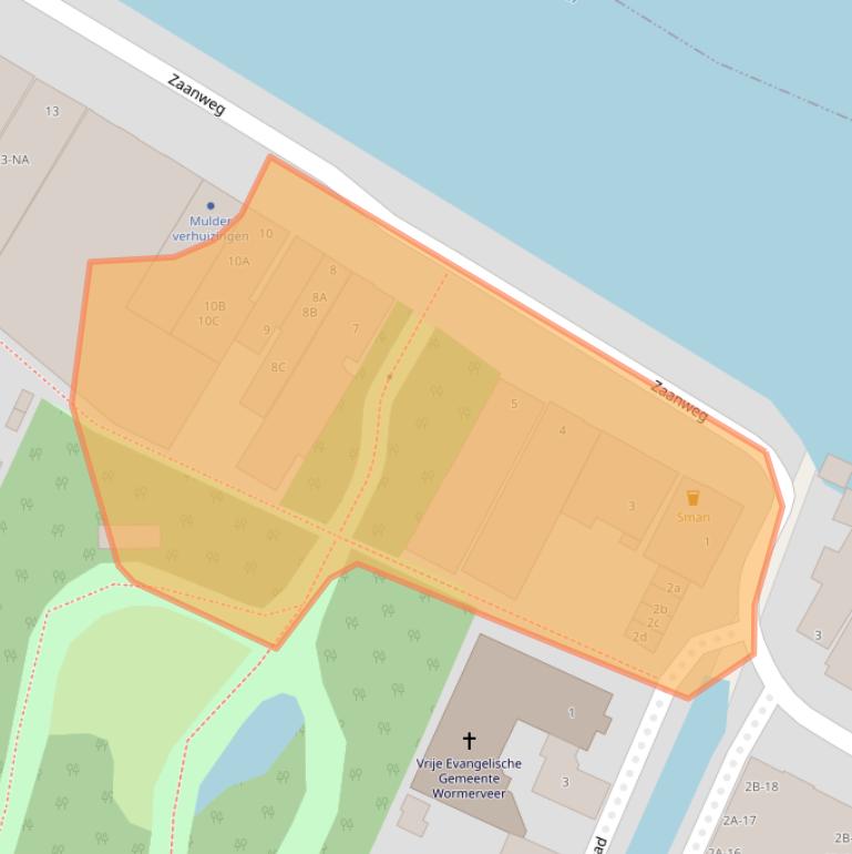 Kaart van postcodegebied 1521DH.