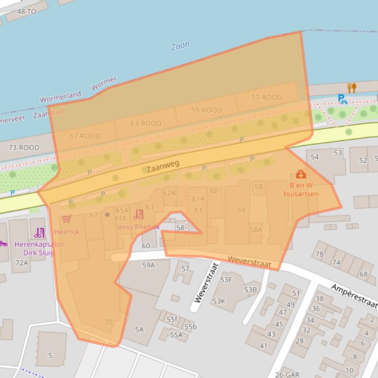 Kaart van postcodegebied 1521DM.