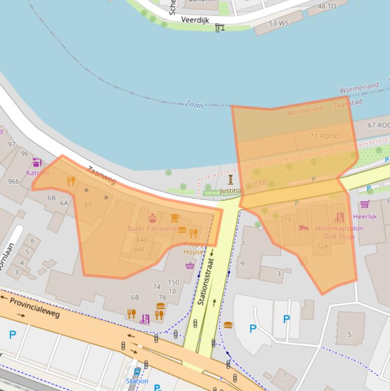 Kaart van postcodegebied 1521DN.