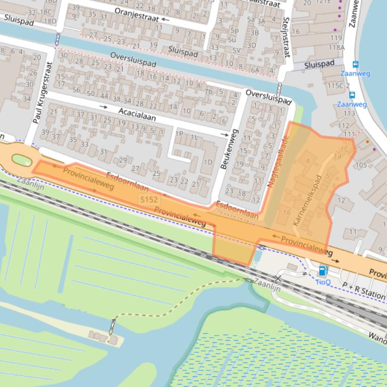 Kaart van postcodegebied 1521DV.
