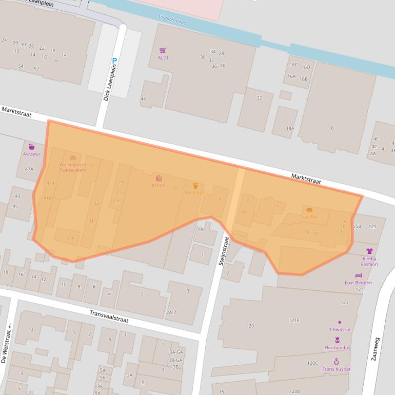 Kaart van postcodegebied 1521DW.