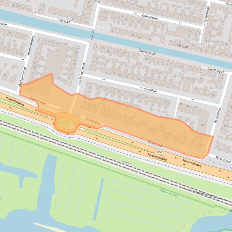 Kaart van postcodegebied 1521EB.