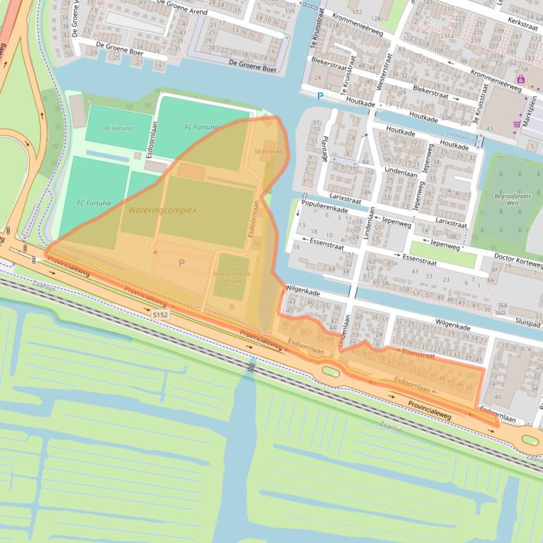 Kaart van postcodegebied 1521EC.