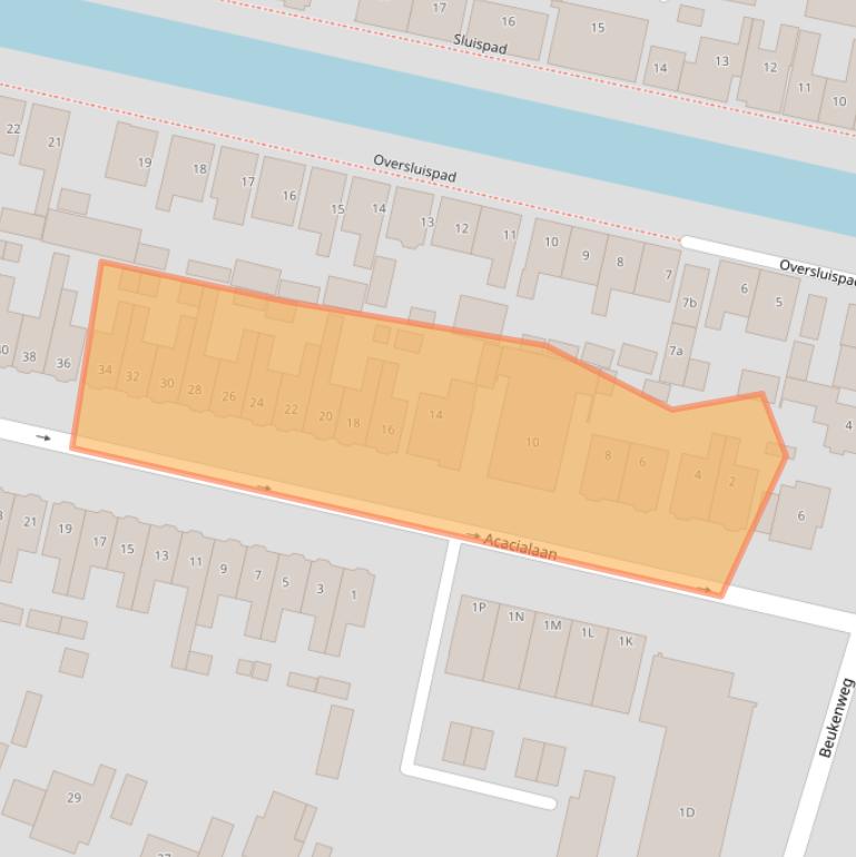 Kaart van postcodegebied 1521EL.