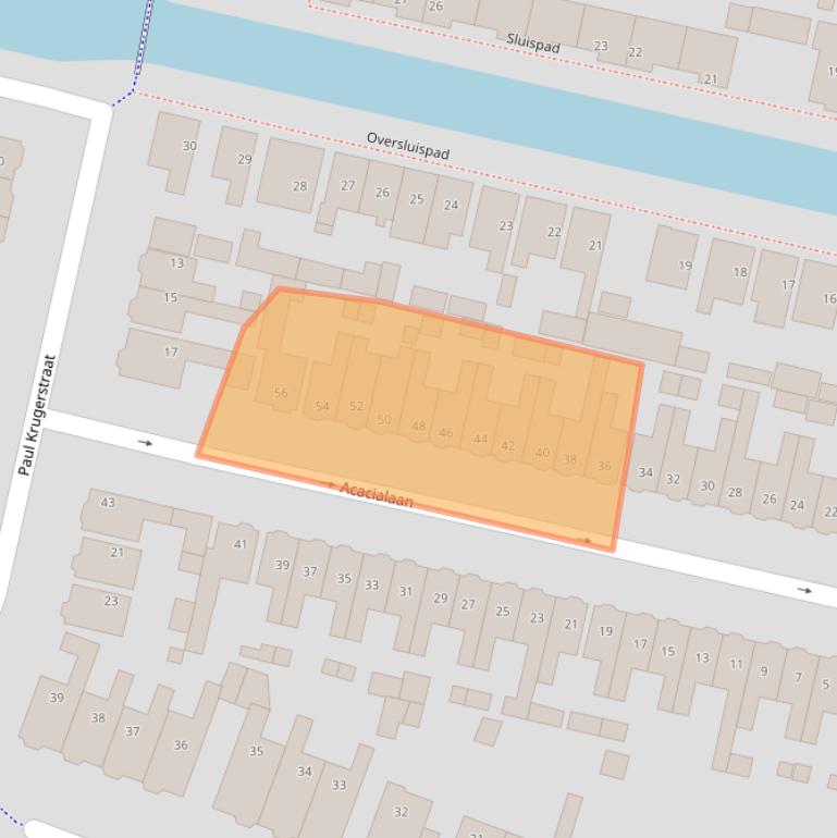 Kaart van postcodegebied 1521EM.