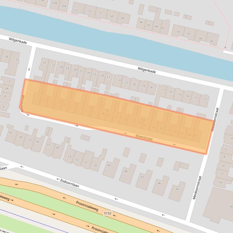Kaart van postcodegebied 1521ER.