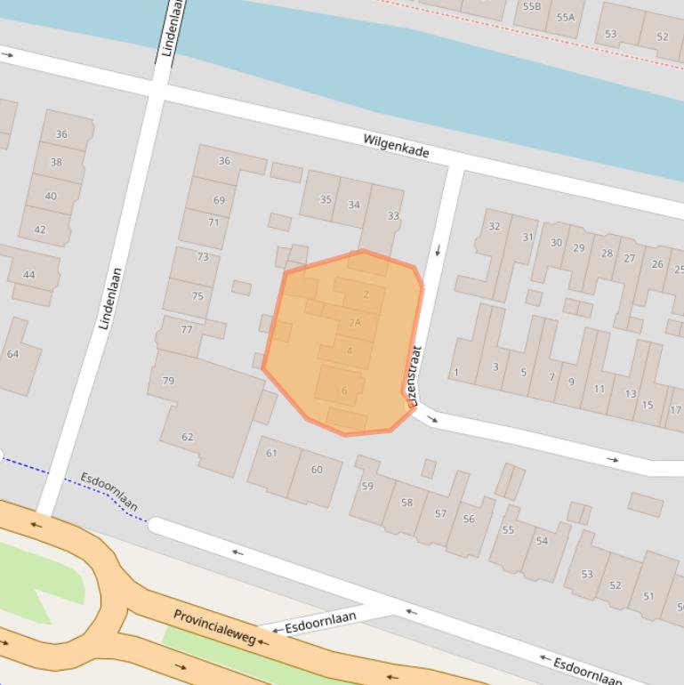 Kaart van postcodegebied 1521ES.