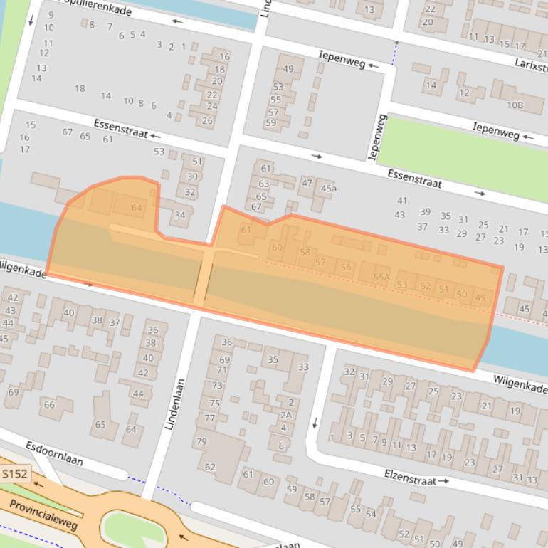 Kaart van postcodegebied 1521EZ.