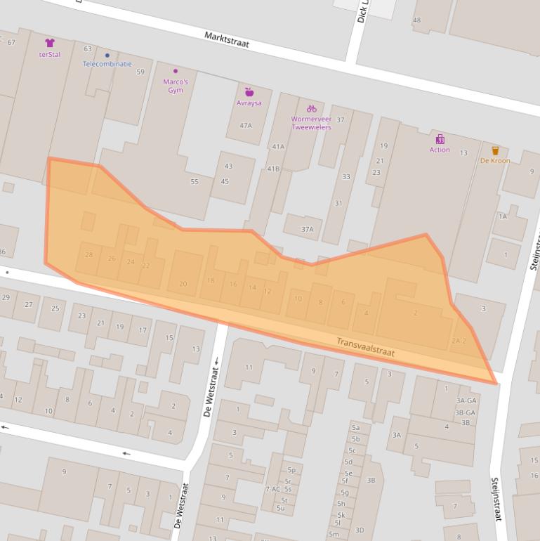 Kaart van postcodegebied 1521GD.