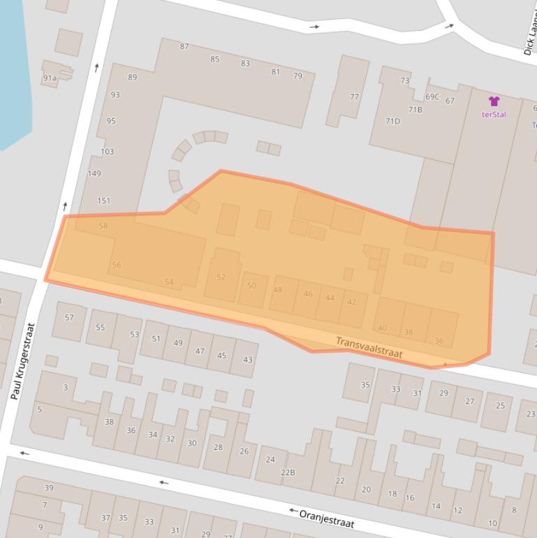Kaart van postcodegebied 1521GE.