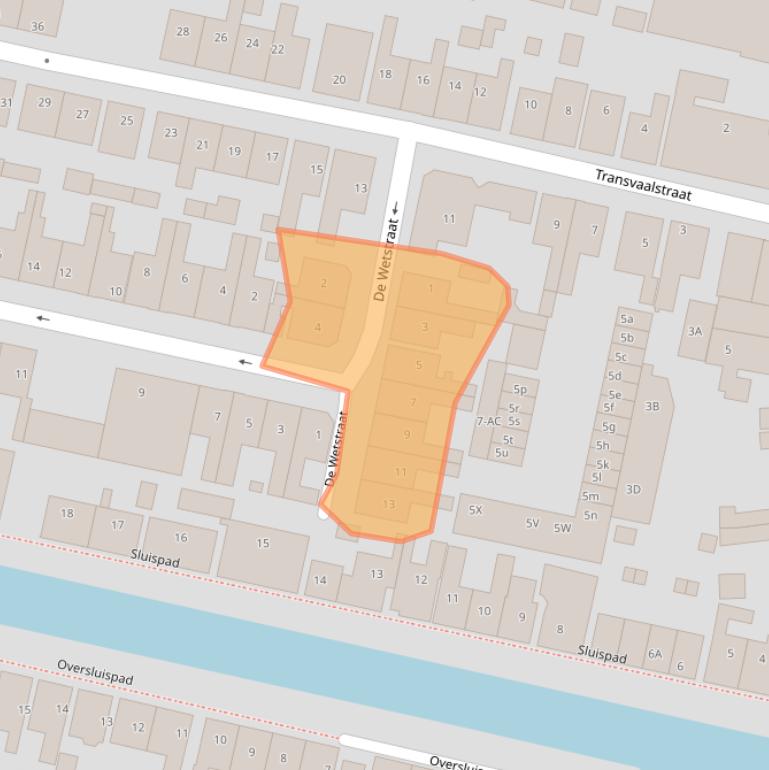 Kaart van postcodegebied 1521GG.