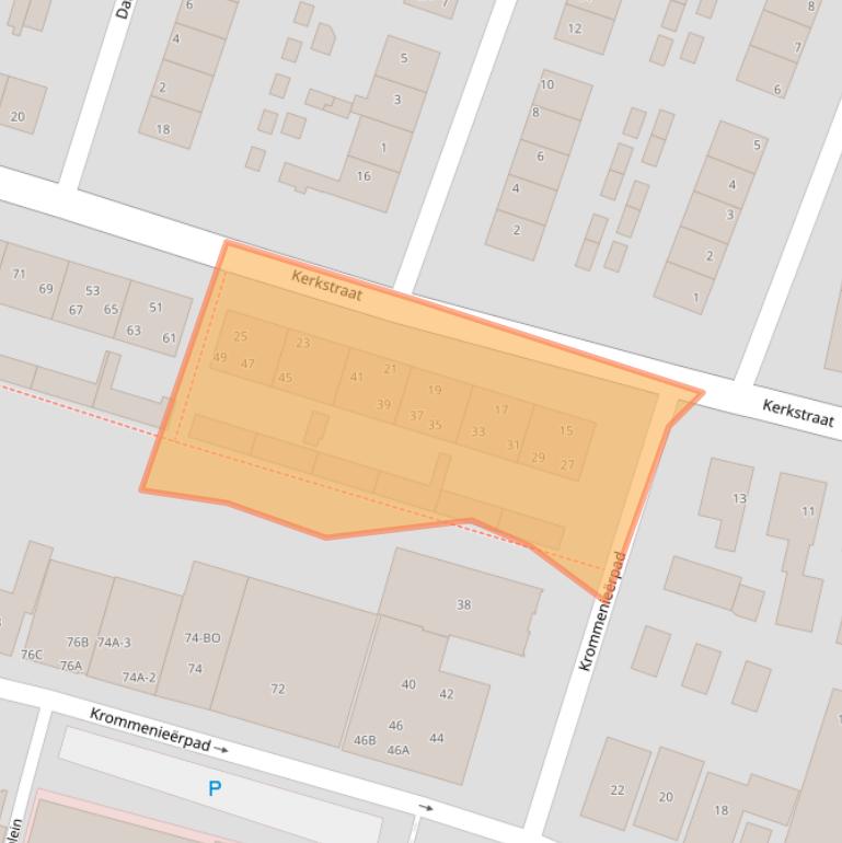 Kaart van postcodegebied 1521JB.