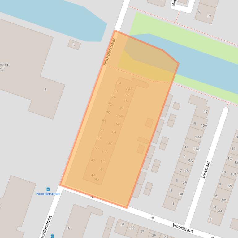 Kaart van postcodegebied 1521KC.