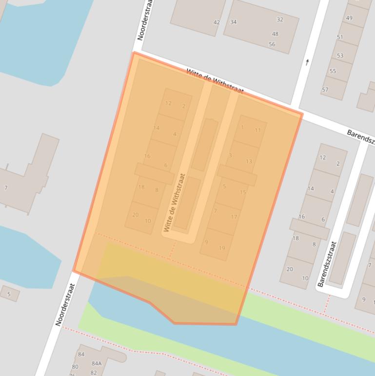 Kaart van postcodegebied 1521KE.