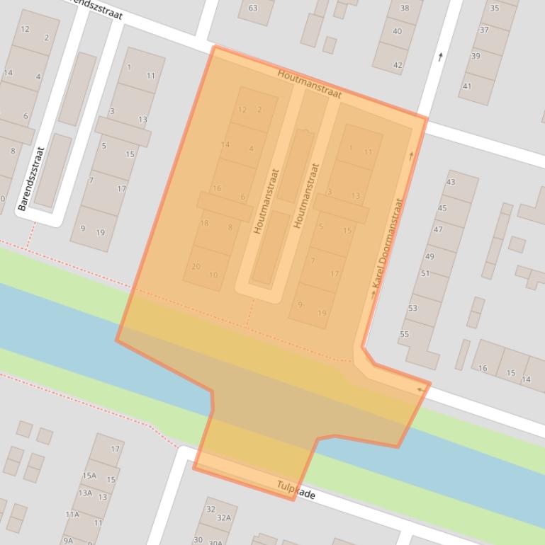 Kaart van postcodegebied 1521KH.