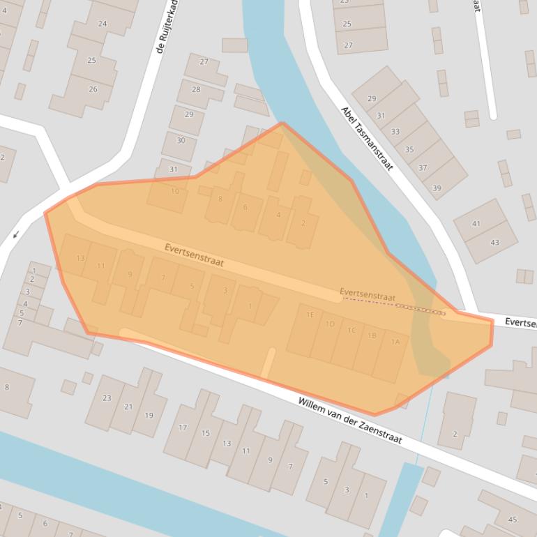 Kaart van postcodegebied 1521KK.