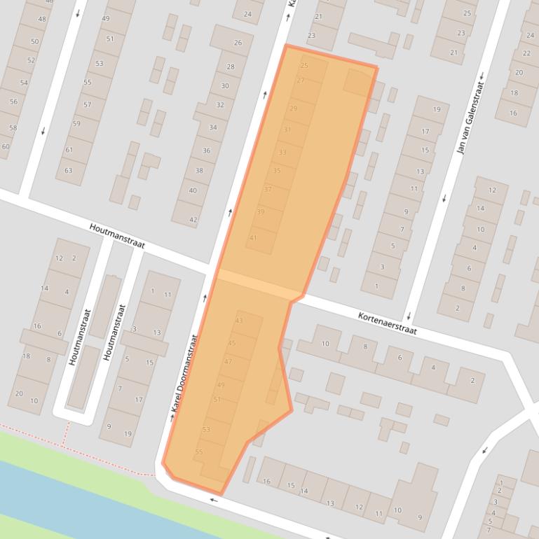 Kaart van postcodegebied 1521KV.