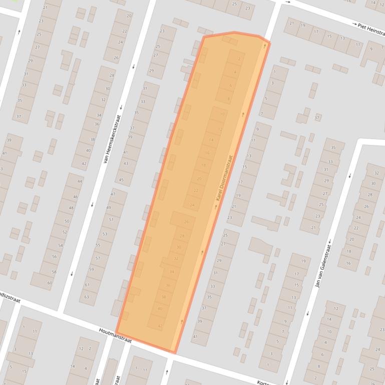 Kaart van postcodegebied 1521KW.