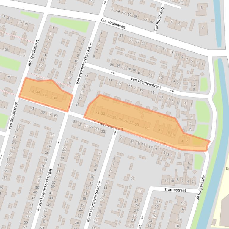 Kaart van postcodegebied 1521KZ.