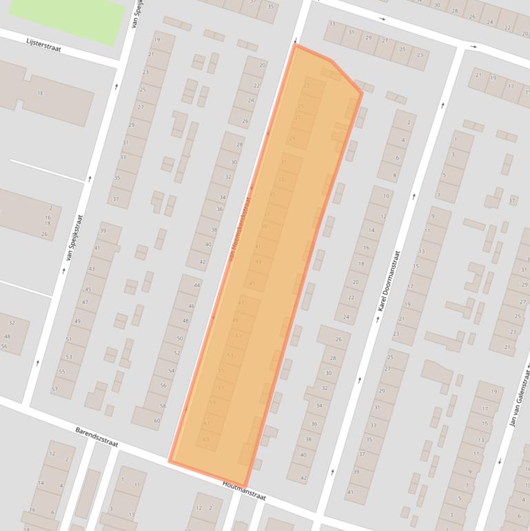 Kaart van postcodegebied 1521LB.