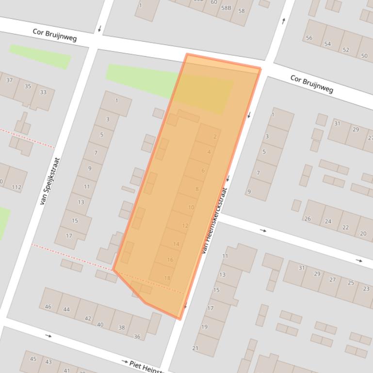 Kaart van postcodegebied 1521LC.