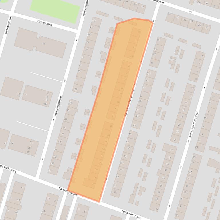 Kaart van postcodegebied 1521LD.