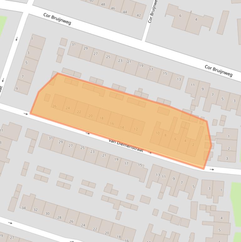 Kaart van postcodegebied 1521LG.