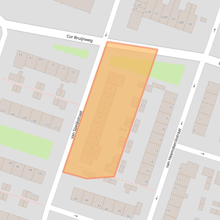 Kaart van postcodegebied 1521LH.