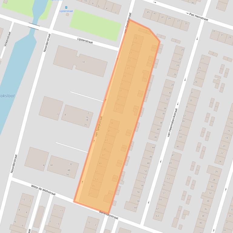 Kaart van postcodegebied 1521LJ.