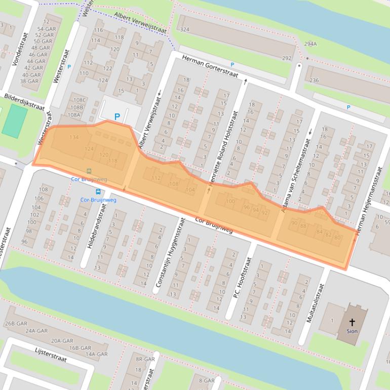 Kaart van postcodegebied 1521MC.