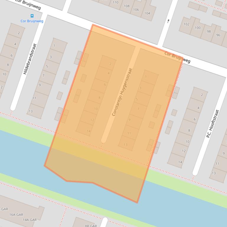 Kaart van postcodegebied 1521MG.