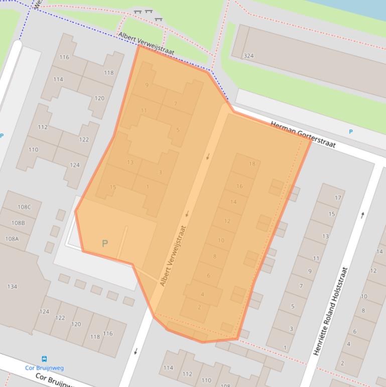 Kaart van postcodegebied 1521MR.