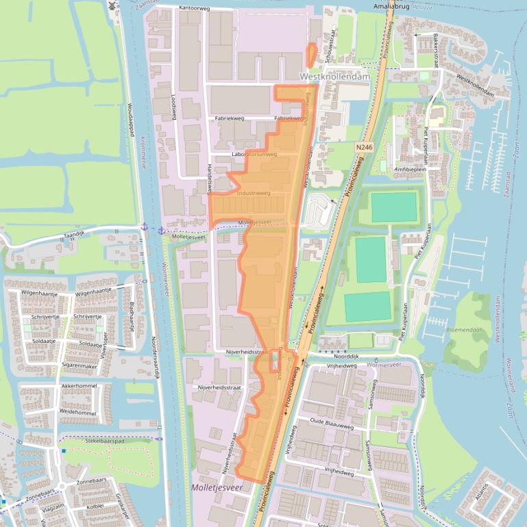 Kaart van postcodegebied 1521NE.